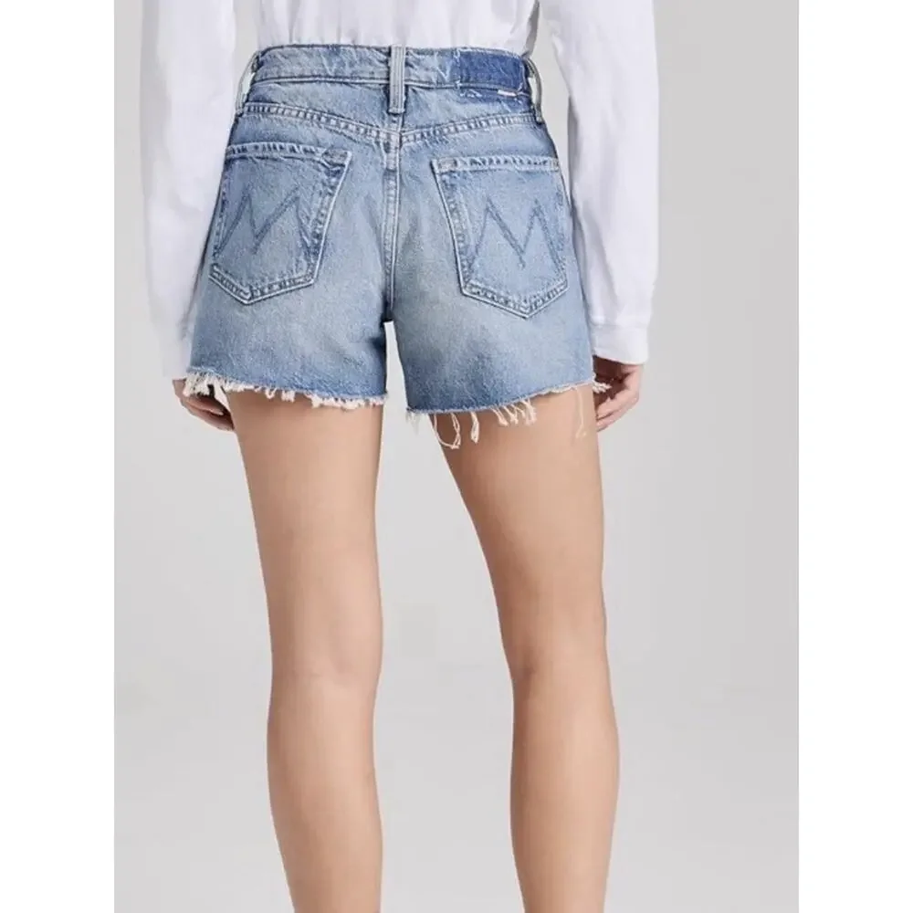 Mother The Skipper Short N' Long Fray Denim Shorts Women's Leap At The Chance 31